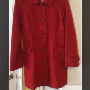 Tulle Red Peacoat
